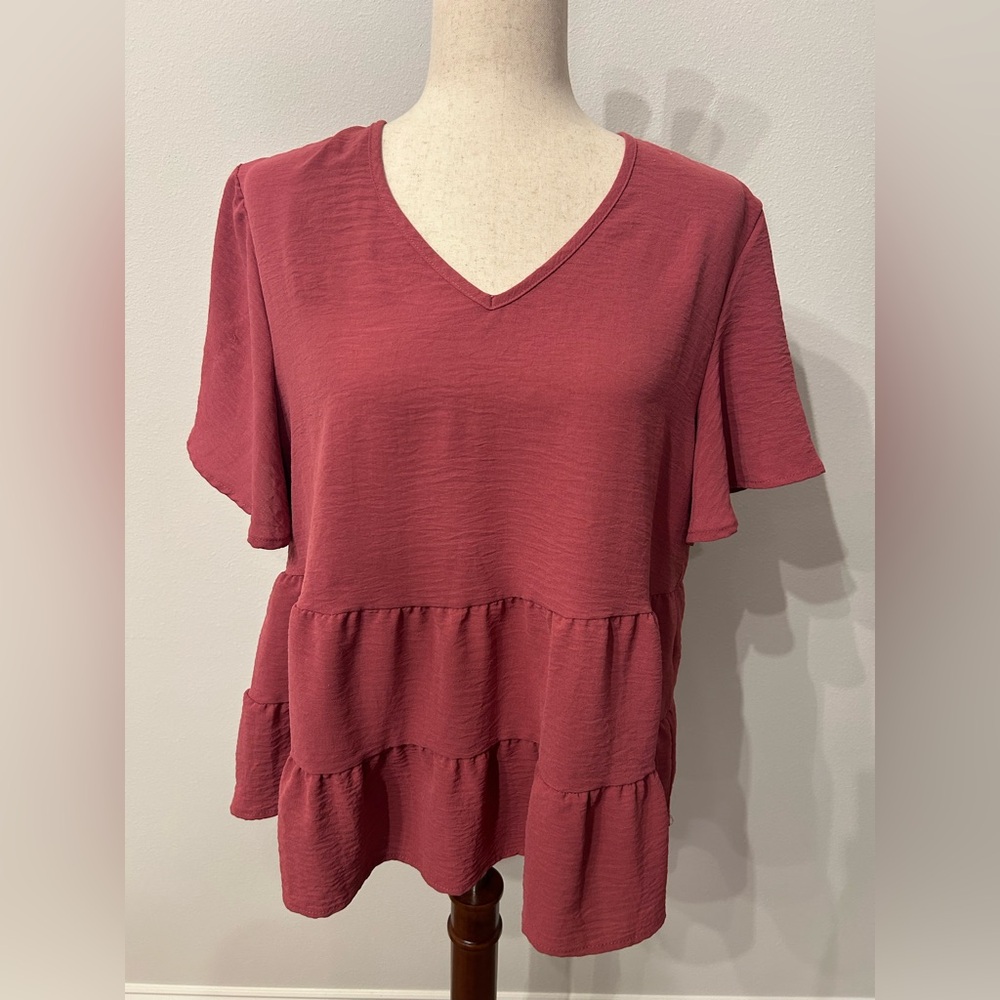 Women's V-Neck Ruffle Top